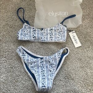 Elysian Swim Blue and White Floral Bikini